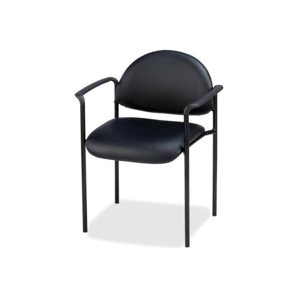 Sp Richards Lorell Reception Guest Chair, 23-3/4"W x 23-1/2"D x 30-1/2"H, Black Vinyl Seat LLR69507 - main